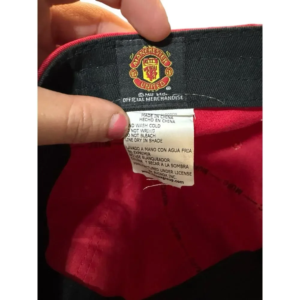 Manchester United Football Club Soccer Adjustable Sports Hat Cap Red Logo